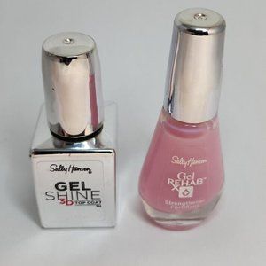 Sally Hansen Gel Shine 3D Top Coat Nail Polish, Clear 0.45 fl oz + Gel Rehab